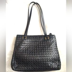 Bottega Veneta Intrecciato Black Shoulder Bag